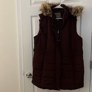 Plum Tunic Vest with Hood